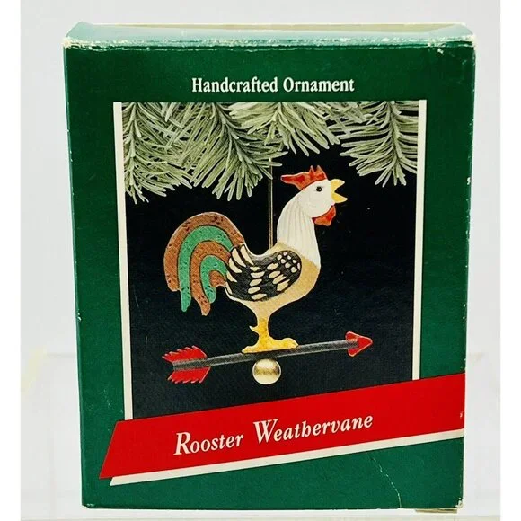Hallmark Rooster Weathervane Christmas Ornament Vintage 1989 Keepsake - Picture 4 of 5
